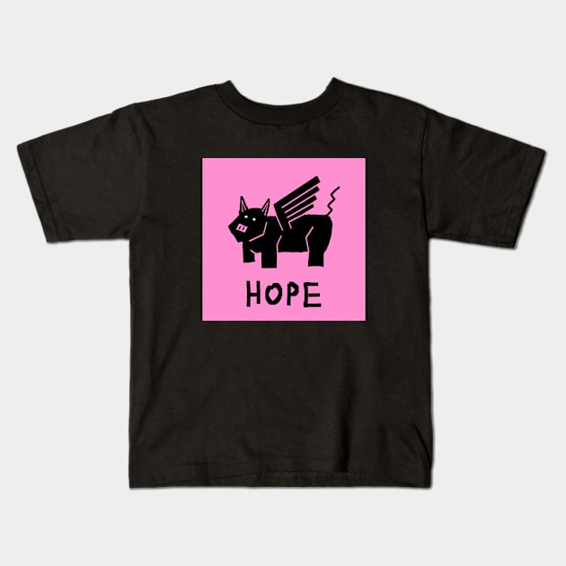 Pig Hope Kids T-Shirt by cavepig